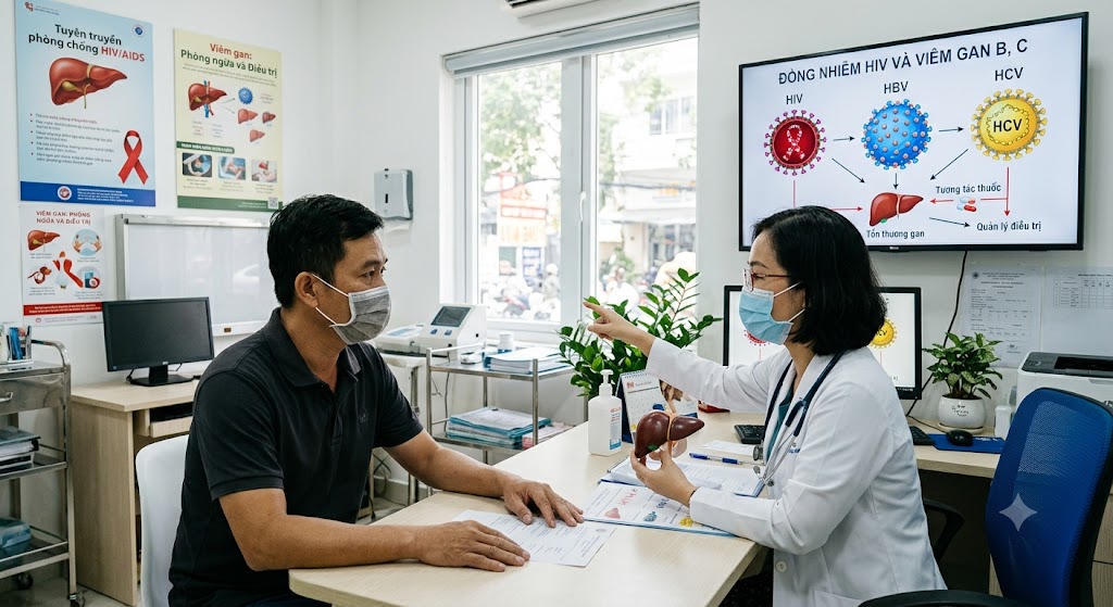 5e7f53bd-d3fe-4d54-bc3d-aaa4ef5fe2c6-17851213511611843686302 Đồng nhiễm HIV và viêm gan B, C: 'Sát thủ thầm lặng' tàn phá lá gan thế nào? - Ảnh 1.