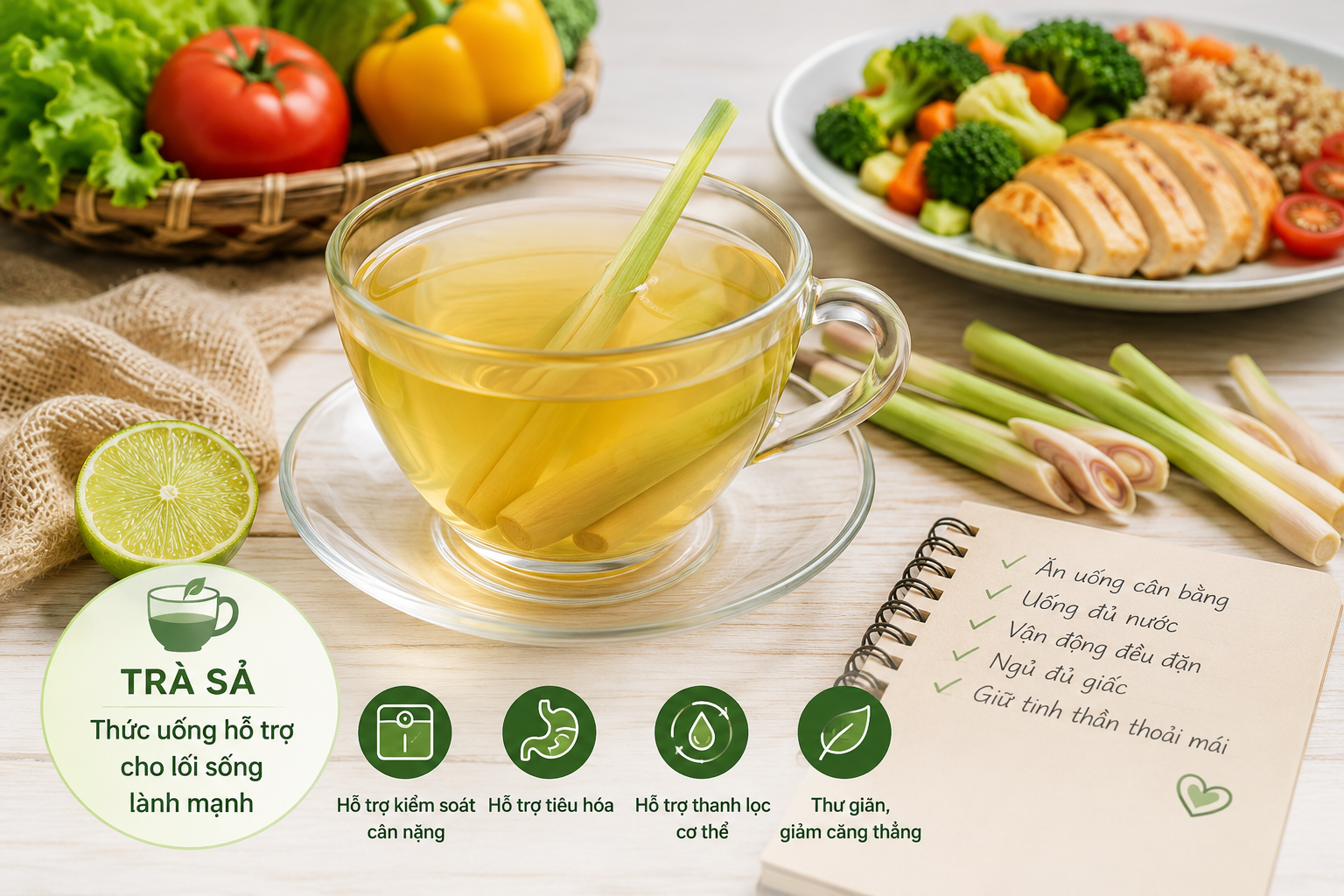 Uống trà sả hỗ trợ sức khỏe Thời điểm lý tưởng để uống trà sả