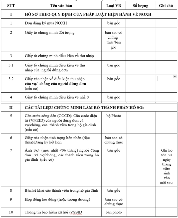 Hồ Sơ Cần Chuẩn Bị Khi Mua Nhà Ở Xã Hội