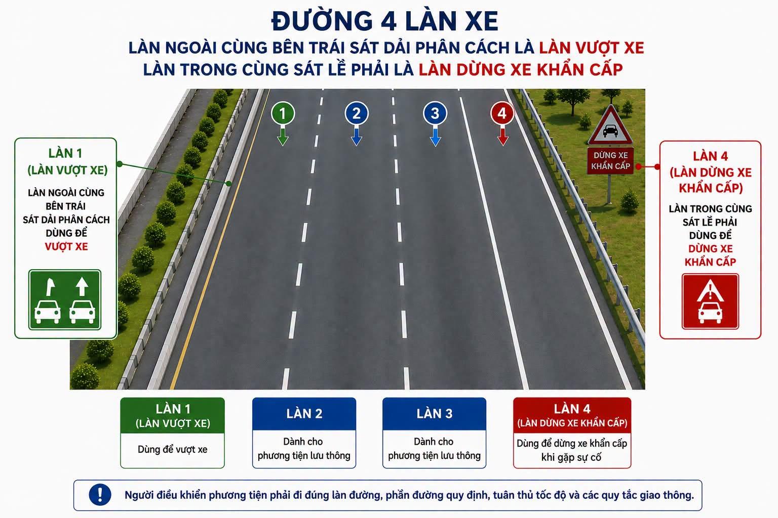 Đề Xuất Mới Về Làn Đường Vượt Trên Cao Tốc Việt Nam